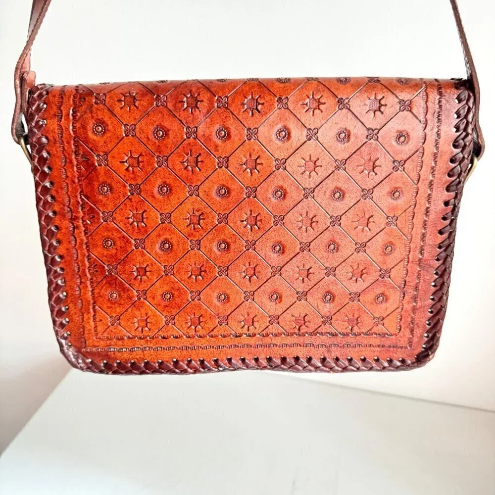 Vintage Ethnic handmade Chestnut Brown Rectangular Bag